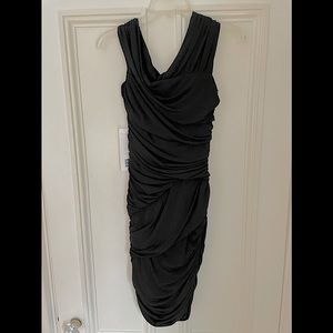 NWT Nicole Miller Black Butterfly Pleated Dress